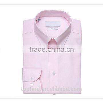 Oem classic pattern pink color 65% polyester 35% cotton official shirt for man