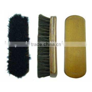 wooden handle 100% bristle shoe brush