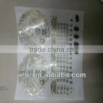 gold color electroforming metal foil sticker, electrical appliances metal logo, brand sticker