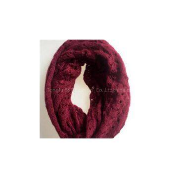 Latest Design Acrylic Solid Color Lady Pointell Knitted Scarf Manufacturers photo-1