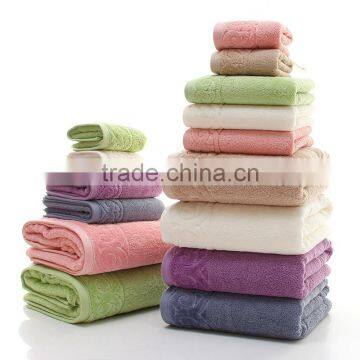 Wholesale luxury 100% cotton jacquard hotel bath towel set