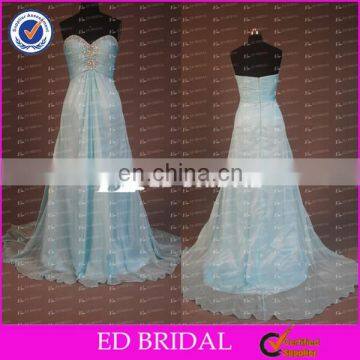 CE747 Sweetheart Strapless Floor Length Light Blue Tulle Cheap Bridesmaid Dress