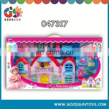 Pink Children Mini House Toy Villa Building Brick Set