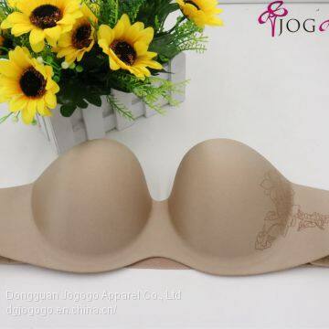 Top Selling Lady\'s Seamless Push up Breast  Seamless Sexy Strapless Silicone Bra