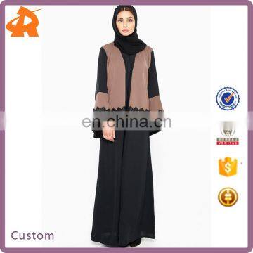 custom made new design front open abaya,denim abaya design