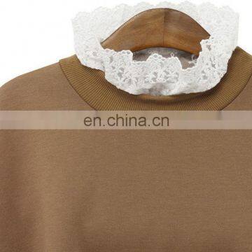 New Ladies Casual Sport Tops Plain Hoody Girls Lace Sweatshirt Jacket Plus Size photo-5