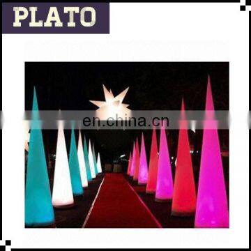 Multi-color inflatable cone for street/PVC inflatable light up cone for wedding