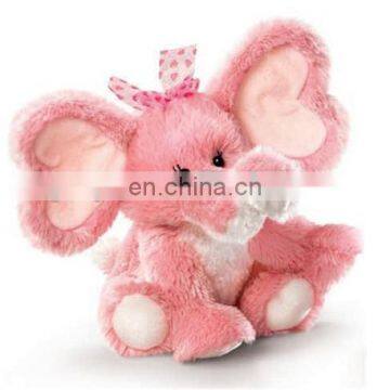 European standard EN71 safety pink color plush elephant toy