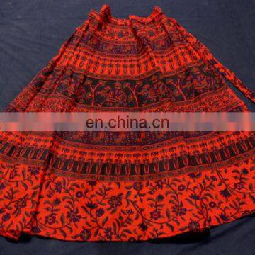 Indian Cotton Wrap Skirt Hippie Wrap Around Women Magic Skirt Mandala Skirt