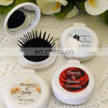 Personalized Wedding Brush/Mirror Compact Favors