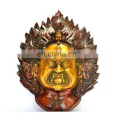 Statue Mahakala Buddha Tibet Buddhism Tibetan Vajrapani Old Wall Hanging Mask Home Vintage Art Ethnic Decorative Wholesale photo-2