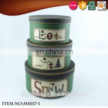 2016 Winter Cardboard Candy Round Gift Packaging Box With Lid photo-3