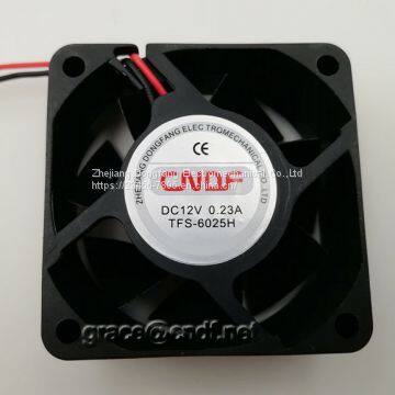 CNDF dc brushless cooling fan for laptop size 60x60x25mm TF6025HS12 high speed sleeve bearing cooling fan