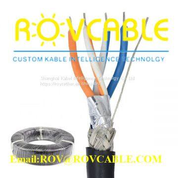 Flexible sewer camera cable underwater camera cable 8 cores shielded pipe inspection robot cable