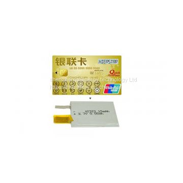 1mm ultra thin lipo 3.7v 15mah rechargeable battery