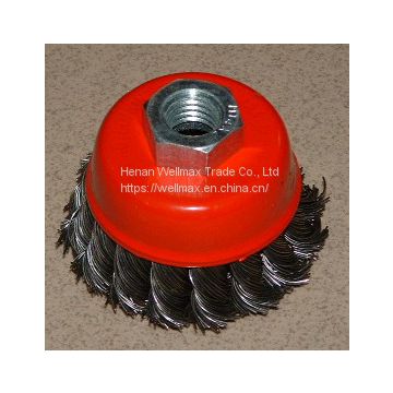 Twisted wire cup brush