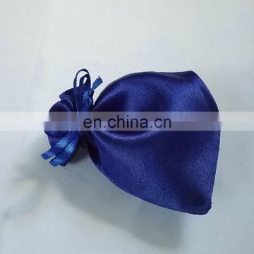 high quality royal blue satin silk jewellery pouch