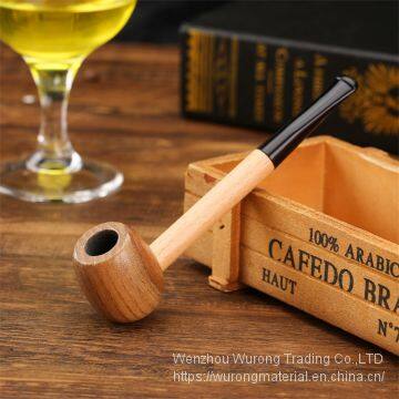 140mm Length Wooden Resin Short Tobacco Pipe With Popeye Solid Wood Head for Smoking photo-4