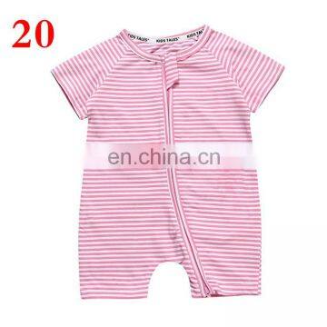2019 Summer Newborn Baby Kids Blue Bamboo Overalls Clothes With Short Sleeves 100% Cotton Rompers photo-7
