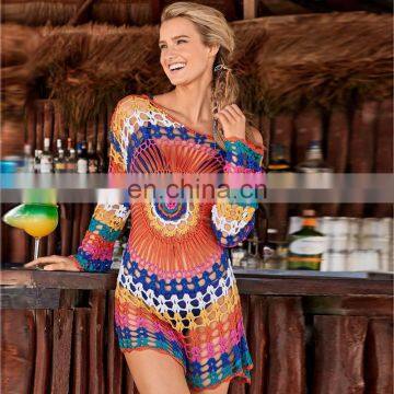 Новые бикини 2019 года для женщин. Летние купальники и верхние части для бикини, плавки, пляжные изделия: радужные вязаные солнцезащитные юбки, платья и верхние части для бикини photo-2