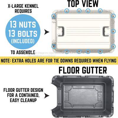 Plastic Kennels Rolling Plastic Airline Approved Wire Door Stackable Pet Travel Cage photo-4