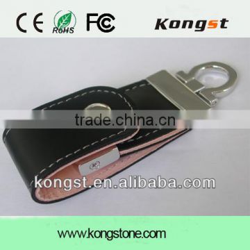 OEM logo printing 16gb black leather usb flash drive