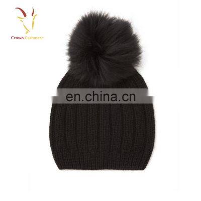Crochet Kids Hats Wholesale Baby Beanie Hat With Fur Boll photo-3
