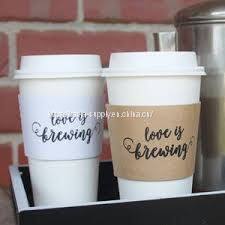 Disposable paper coffee cups sleeves white paper cup sleeves hot cups sleeves