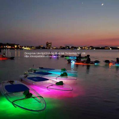 LED light clear paddle board/transparent SUP/see through stand up paddle board for sale