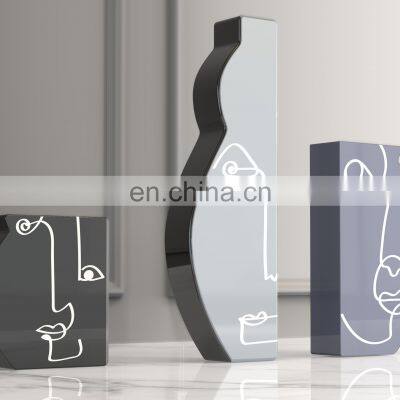 Home Accessories Table Modern Ceramic Abstract Art Decor Face Vase photo-4