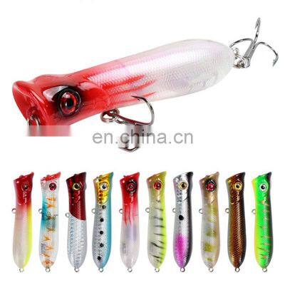 10 colors  8cm 11.4g  Fishing Bait Saltwater Topwater Trout Bass Salmon Popper Bait