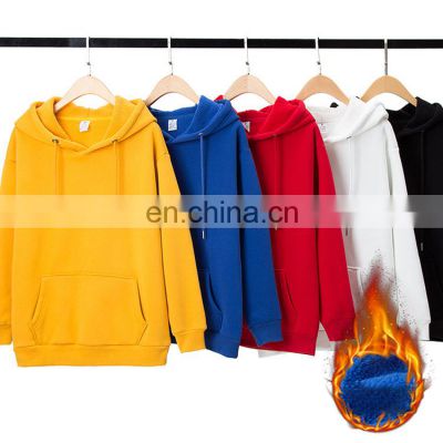 wholesale Winter Oversized 100% cotton plain blank fleece pullover hoodies for mens