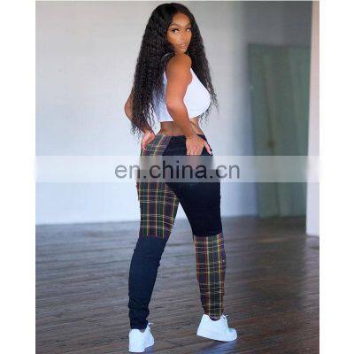 Customized Wholesale Stitching Color Matching Casual Pants Asymmetric Sports Straight Leg Pants Cute Pencil Stacking Pants photo-5