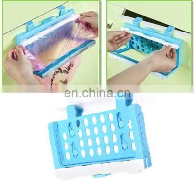 Plastic Collapsible Hanging Garbage Bags Rack, Kitchen Wash Cloth Towel Storage, Wall Hanging Cupboard Cabinet Stand photo-2