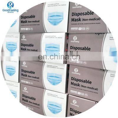 2021 Human Protection Comfortable Disposable Dispos Simple Pack With-box 3 Ply Pli Civil Face Safety Mask photo-3