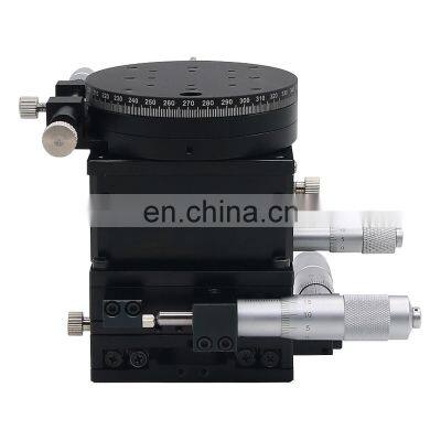 SEMXYZR-80 XYZR 4-Axis Micrometer Linear Stage 80x80mm Crossed Guide Rail Manual Linear Stage photo-4