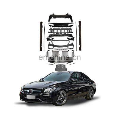 GBT Car Bodykit upgrade mercedes c class body kit facelift for w205 bumper set C63 w205 amg bodykit