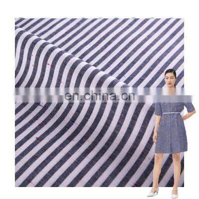 factory price dress making 1%polyester 99%cotton plain stripe fabric for women garment