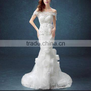 C71685A Women Sexy Party Dress Lace Mermaid Wedding Dress photo-5