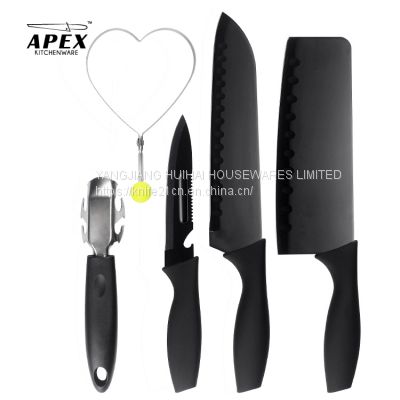 Black Stainless Steel Knife Set Vegetable Kitchen Knife Set Black Stainless Steel Kitchen Knife Set