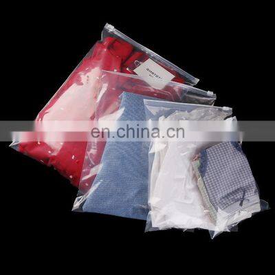 Biodegradable frosted ziplock colored slide zipper compostable document swimwear clothes packaging bags with logo custom