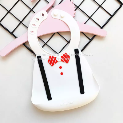 Customized Baby Feeding Set Soft Silicone Waterproof Baby Bibs Sets Easily Clean BPA Free photo-4