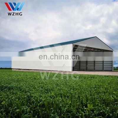 Light Prefab Garage Hangar Prefabricated Low Cost Steel Warehouse