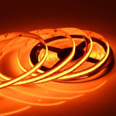 Dv24v 420leds/m 12w/m Orange Cob Led Strip Flexible COB LED Strip Light photo-2