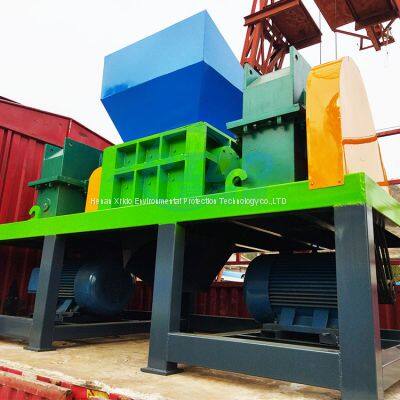 double shaft shredder high quality metal plastic wood rubber tire crushing machine for sale