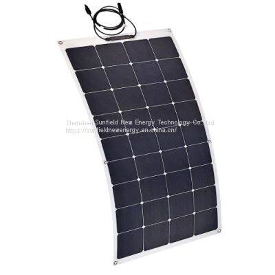 100W 120W 130W 19.8V Mono Solar Panel Flexible SunPower Cells Lightweight on Rooftop photo-2