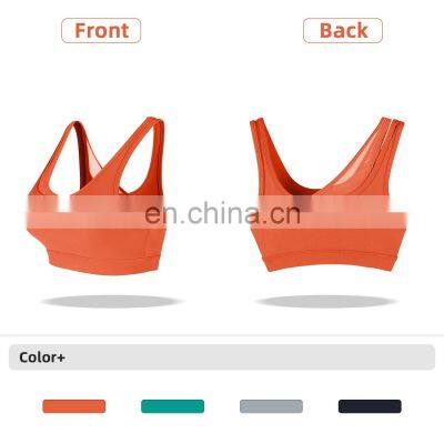 New Mesh Double Strap Women Sports Bra Recycle Fabric One Shoulder Sports Bra Support OEM photo-4