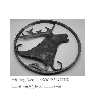Wrought Iron Components Forged Elements Zodiac Signs Decorative Elements Deer for Gate Railing Handrail Balustrade
