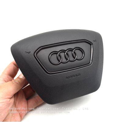 For Audi A6 C8 Alcantara Leather Steering Wheel Airbag Cover Trim Cover White/Black/Red Stitching photo-5