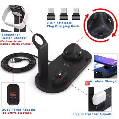 Cheap Multifunction Charging15W Fast Slim 4 In 1 Wireless Charger Pad For Apple Device photo-6